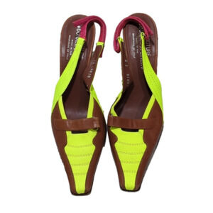 DONALD J. PLINER COUTURE Donald J Pliner Brown Yellow leather mules 7